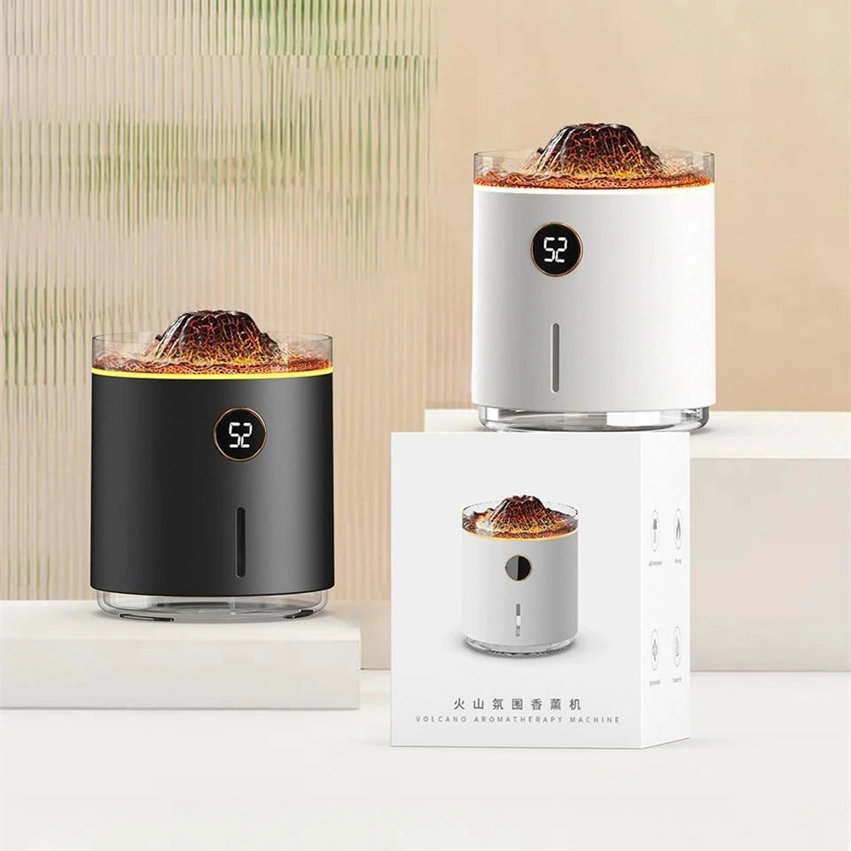 Volcano Flame Essential Oil Aroma Diffuser 350ML Smoke Ring Air Humidifier USB Ultrasonic Mist Maker Fragrance Mini Humidifier