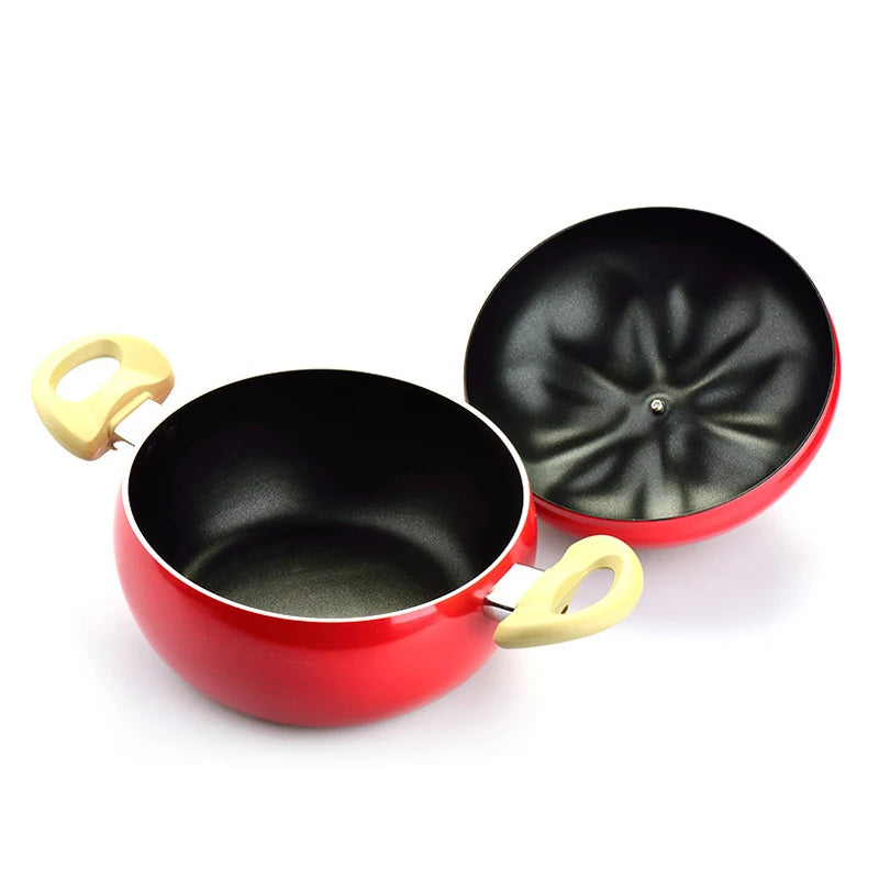 Fruit Style Non-stick Aluminum Skillet Frying Pan Soup Milk Cooking Kitchen Cookware Pot Set Suitable Gas and Induction Cooker