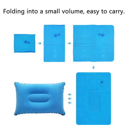 Inflatable Air Pillow Bed Sleeping Camping Pillow PVC Nylon Neck Support Backrest Pillow for Travel Plane Car Folding Pillow