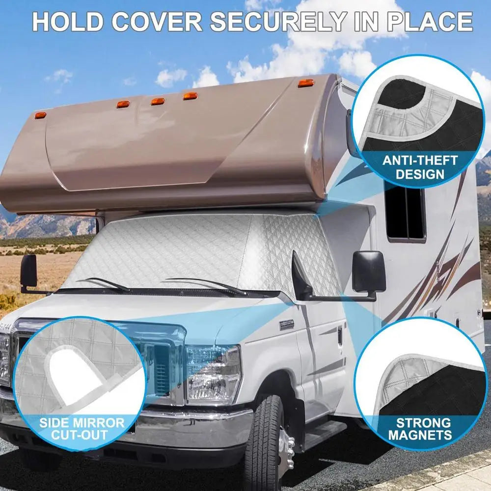 Snow Windshield Cover for Car UV-Proof Magnetic Sun Shade Protective Windscreen Cover Dustproof Frost Guard for SUVs RV Car