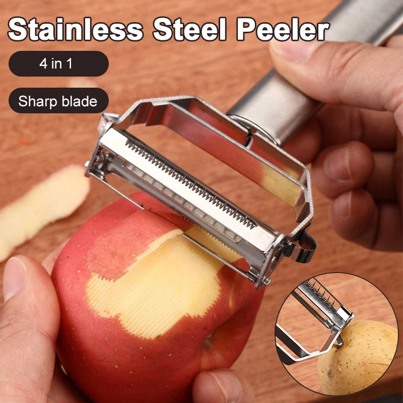 Stainless Steel Melon Planer Double-Head Peeler Household Multiple-Function Fruit And Vegetable Peeler Home Kitchen Tool