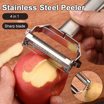 Stainless Steel Melon Planer Double-Head Peeler Household Multiple-Function Fruit And Vegetable Peeler Home Kitchen Tool