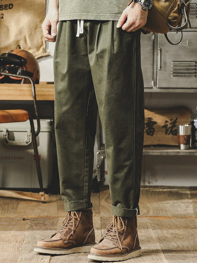 Jereno Retro Minimalist Tapered Workwear Casual Pants