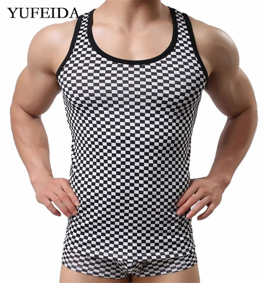 Mens Undershirts Breathable Sleeveless T-shirts Fitness Tank Tops Sport Vest Low Rise Boxer Shorts Underwear Or Men Clothes Set