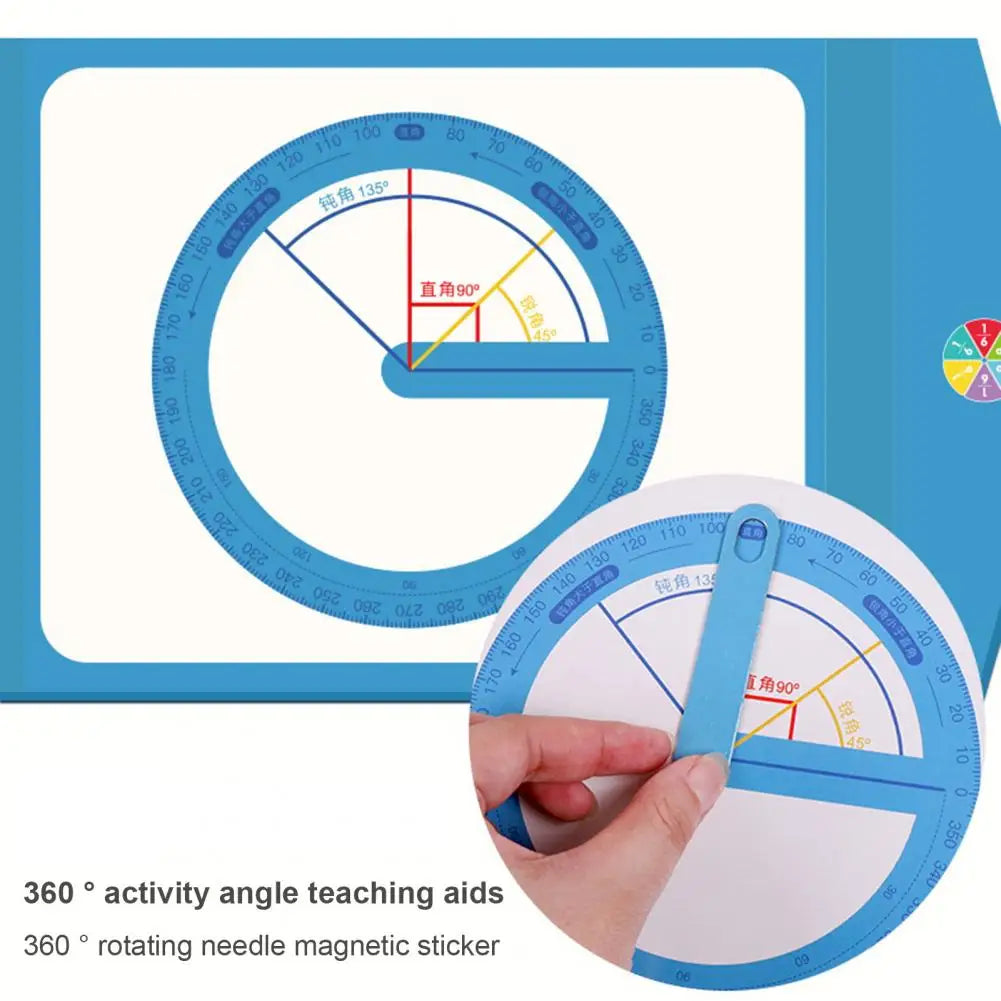 Fraction Teaching Tool Educational Math Toy Set Magnetic Fraction Puzzle Tiles for Elementary School Teaching Resources Rainbow