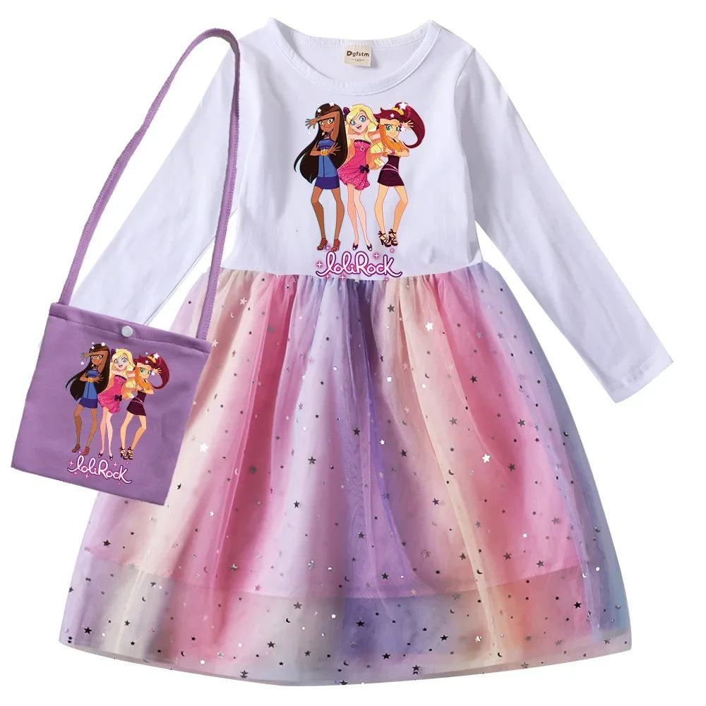 Rock Loli Girls Dresses LoliRock Clothes Winter Long Sleeve Princess Dress Children Christmas Birthday Party Costumes for Kids