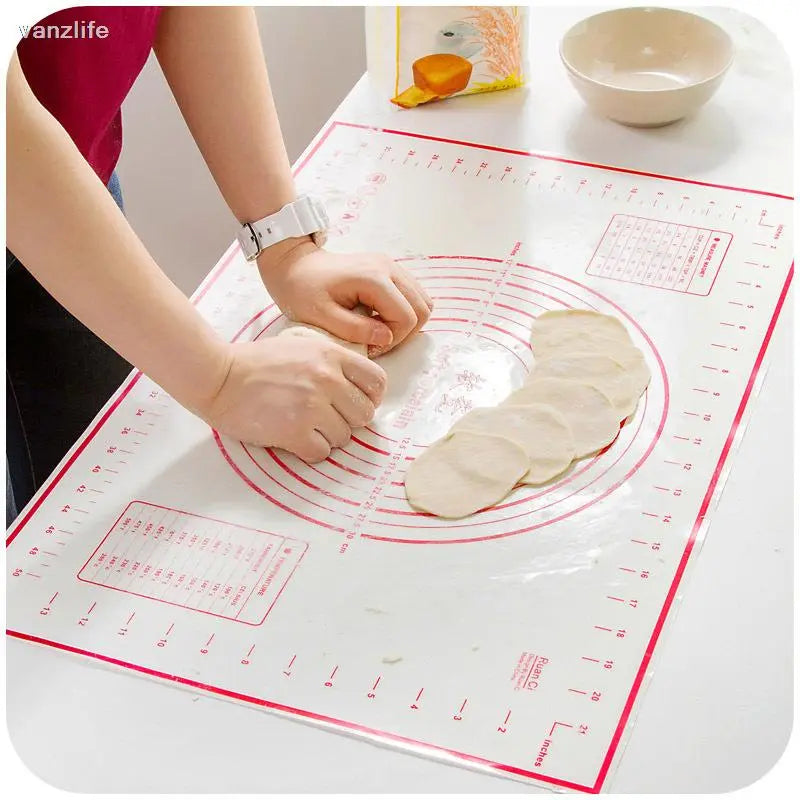 vanzlife platinum silicone mat dough chopping board with scale large non-slip silicone mat kitchen bakeware mat 40*60cm