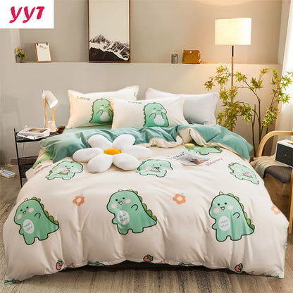 YanYangTian Nordic bed four-piece bedding set summer blankets for bed queen size bed sheets set Christmas bedroom decor