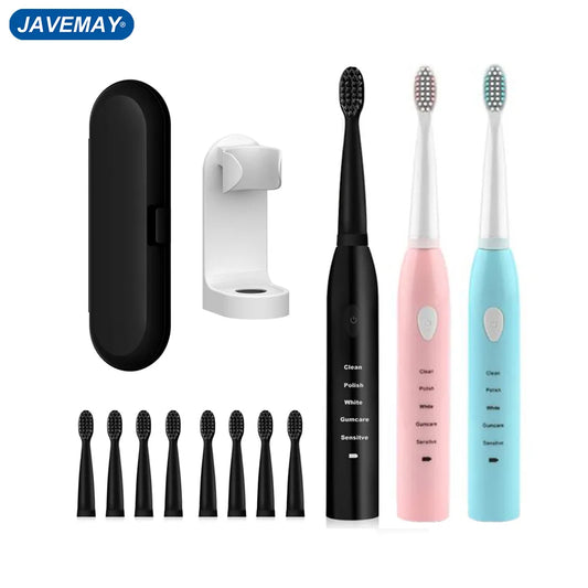 Ultrasonic Sonic Electric Toothbrush Rechargeable Tooth Brush Washable Electronic Whitening Teeth Brush Adult Timer JAVEMAY J110