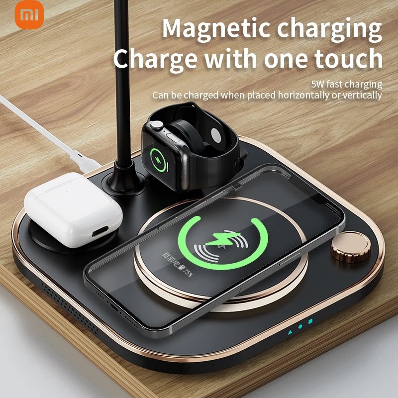 New Xiaomi Mijia All in One 15W Super Fast Wireless Charger Adjustable Lamp For Apple iWatch Airpods Huawei Samsung iPhone