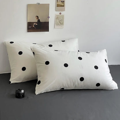 Simple Style Bed Linen Set Skin-friendly Bedsheet Set Pillowcase  Brushed Bedclothes Single/Full/Queen/King Size Bedding Set