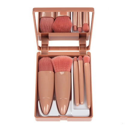 Makeup Brushes Set With Mirror Box Blush Lip Eye Shadow Brush Professional Cosmetic Brushes Kit Portable Travel Mini Beauty Tool