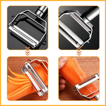 Stainless Steel Melon Planer Double-Head Peeler Household Multiple-Function Fruit And Vegetable Peeler Home Kitchen Tool