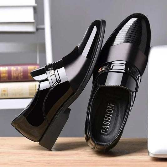 Fashion Business Dress Men Shoes Formal Slip on Dress Shoes Oxfords Footwear High Quality Leather Shoes Chaussures Hommes