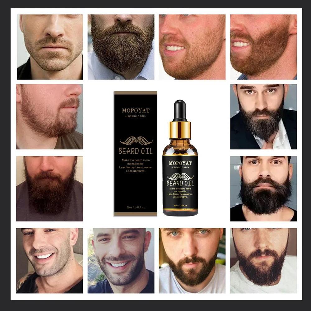 Huile de barbe de croissance pousse la barbe plus épaisse et plus épaisse huile de barbe pour hommes traitement de toilettage de la barbe soins de la barbe