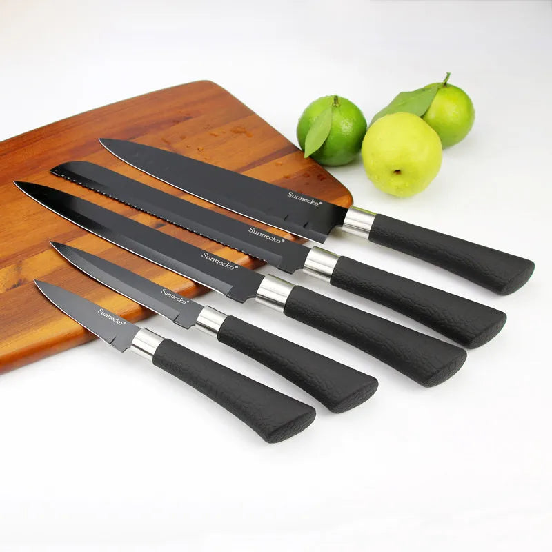 Sunnecko 1-5 Teile/satz Küchenmesser Antihaft-edelstahl-klinge Cut Utility Chef der Slicing Kochen Schälbesteck Werkzeuge