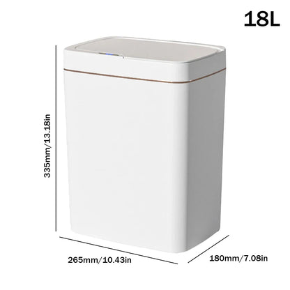 15/18L Smart Sensor Trash Can Waterproof Intelligent Touchless Trash Can Quiet Auto Motion Sensor Rubbish for Kitchen Bathroom