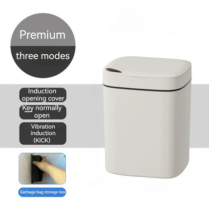 16L Smart Trash Can Automatic Sensor Trash Can Indoor Bathroom Crack Trash Can High Looking Anti-odor Household Products