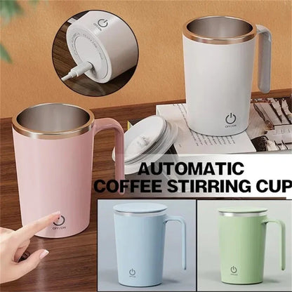 1pc Self Stirring Mug Electric Magnetic Mixing Cup Rechargeable Auto Rotating Stirring Mug Coffee Milk Cup Home Office Travel