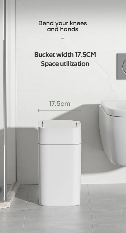 12L+16L Smart Sensor Trash Can Bathroom Anti odor Automatic Trash Bin For Toilet White Electric Wastebasket