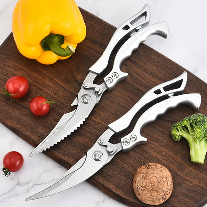 Kitchen Scissors Chicken Bone Kitchen Shears,Duck Fish Cutter 4Cr Stainless Steel Fish Scissors Scale Clean Cook Scissors