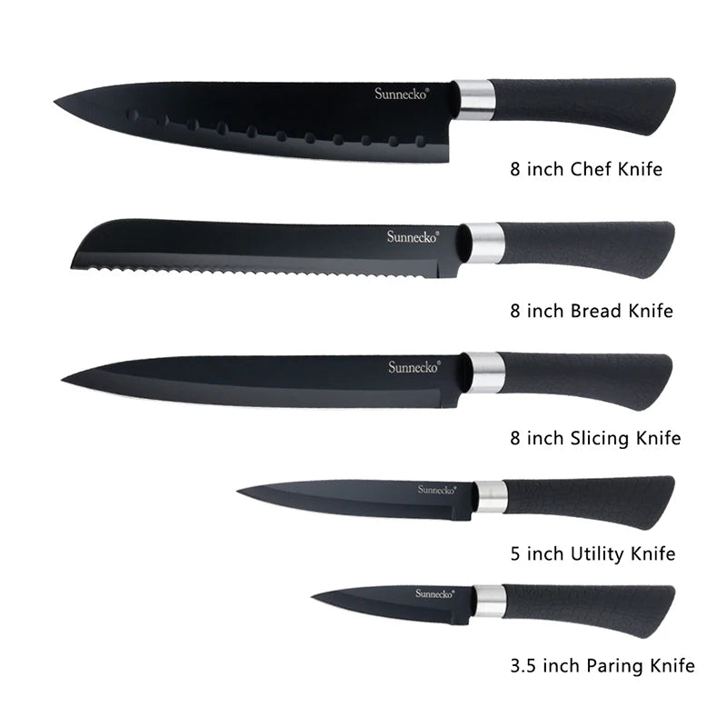 Sunnecko 1-5 Teile/satz Küchenmesser Antihaft-edelstahl-klinge Cut Utility Chef der Slicing Kochen Schälbesteck Werkzeuge