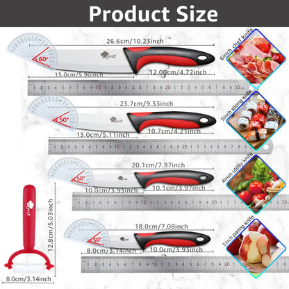 Kitchen Knife Set Ceramic Knives Paring Utility Slicing Chef 3 4 5 inch White Zirconia Blade Fruit Vegetable Knife Tools Cutter