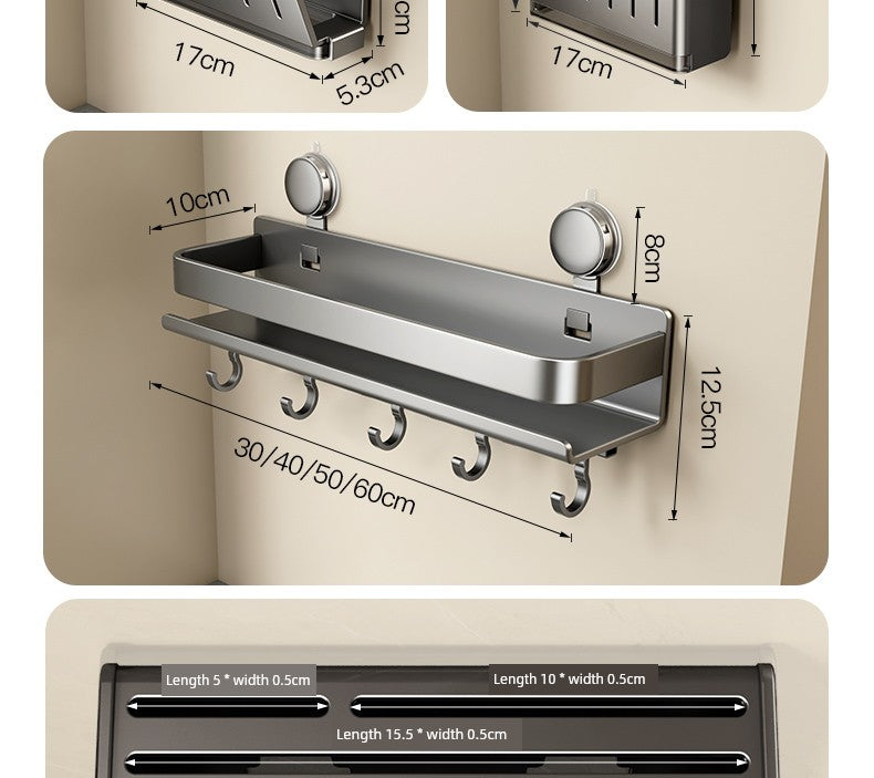 Punch-Free Suction Rack Wall-Mounted For Home Kitchen