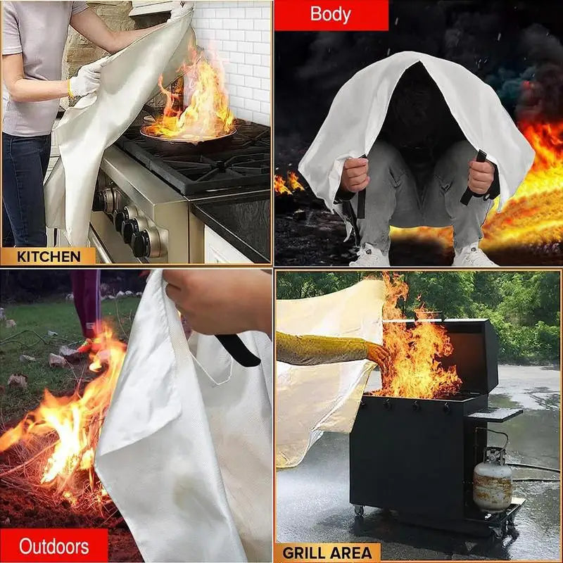 Fire Retardant Blankets High Temperature Resistant Versatile Fire Blankets Household Safety Necessities For Car Kitchen Cooking