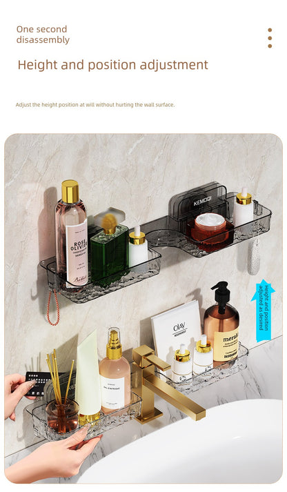 Wall-Mounted Punch-Free Sink Mirror Drain Rack Suction Cup