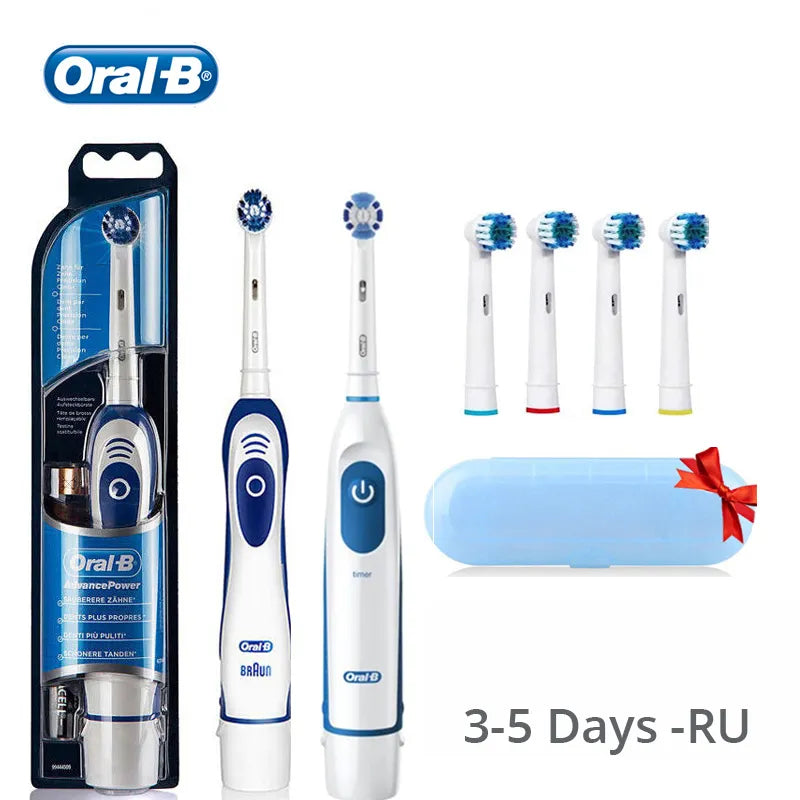 Oral B brosse à dents électrique Rotation dents propres brosse à dents adulte DB4010 brosse à dents électrique avec 4 têtes de remplacement supplémentaires