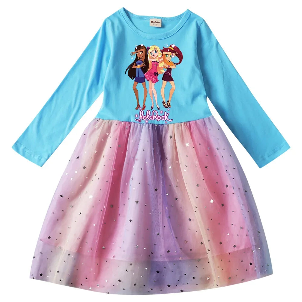 Rock Loli Girls Dresses LoliRock Clothes Winter Long Sleeve Princess Dress Children Christmas Birthday Party Costumes for Kids