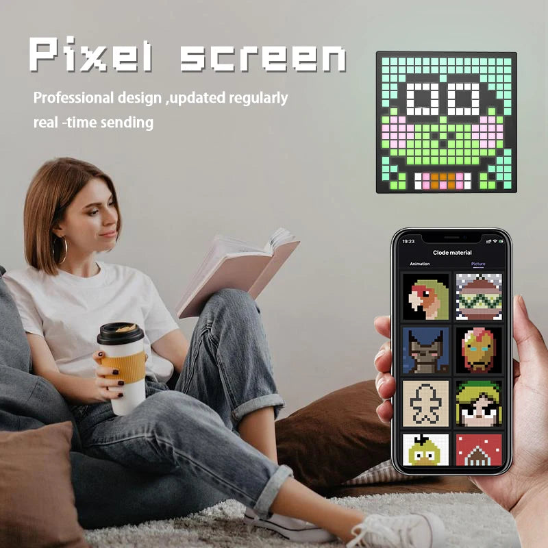 LED Pixel Display APP Control Programmable Night Light DIY Text Pattern Animation For Home Decoration, Bedroom, Game Room, Bar