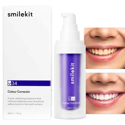 Smile Kit Purple Toothpaste Tooth Withening  Cleansing Mousse Refreshes Breath Smoke Stains Removal Yellow Dental Oral Care 30ml