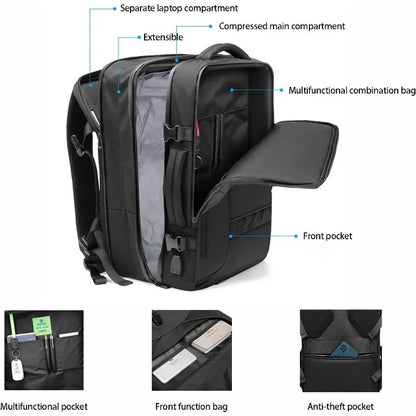 Multifunctional Air Bag Backpack for Men Large Capacity Vacuum Storage Business Travel Bag Oxford Cloth Waterproof Backpack