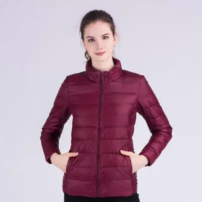 New Autumn Winter Women Ultra Light White Duck Down Jackets Candy Color Slim Short Design Warm Down Coats