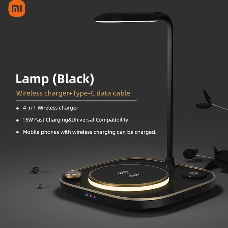 New Xiaomi Mijia All in One 15W Super Fast Wireless Charger Adjustable Lamp For Apple iWatch Airpods Huawei Samsung iPhone