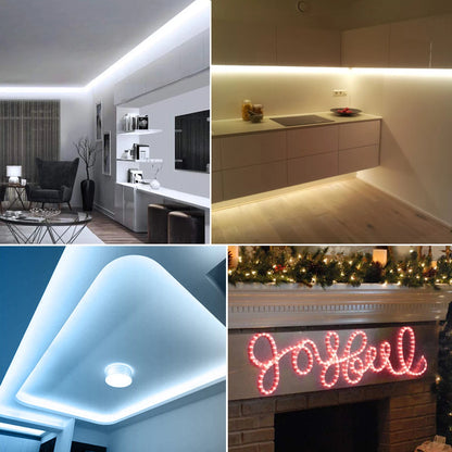 Neon LED Strip Light String With 220V EU 110V US Plug Waterproof Night light lamp SMD 3528120LEDS/M for Kitchen Bedroom Decor