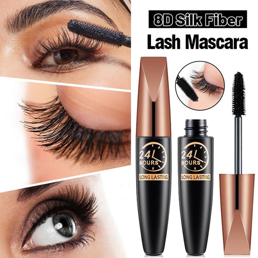 Mascara Anti-transpiration imperméable allonge l'extension des cils Mascara en Fiber de soie noire Mascara féminin sans taches maquillage cosmétique