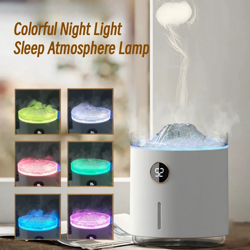 Volcano Flame Essential Oil Aroma Diffuser 350ML Smoke Ring Air Humidifier USB Ultrasonic Mist Maker Fragrance Mini Humidifier