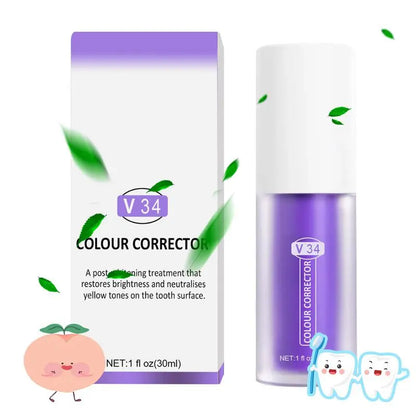 Smile Kit Purple Toothpaste Tooth Withening  Cleansing Mousse Refreshes Breath Smoke Stains Removal Yellow Dental Oral Care 30ml