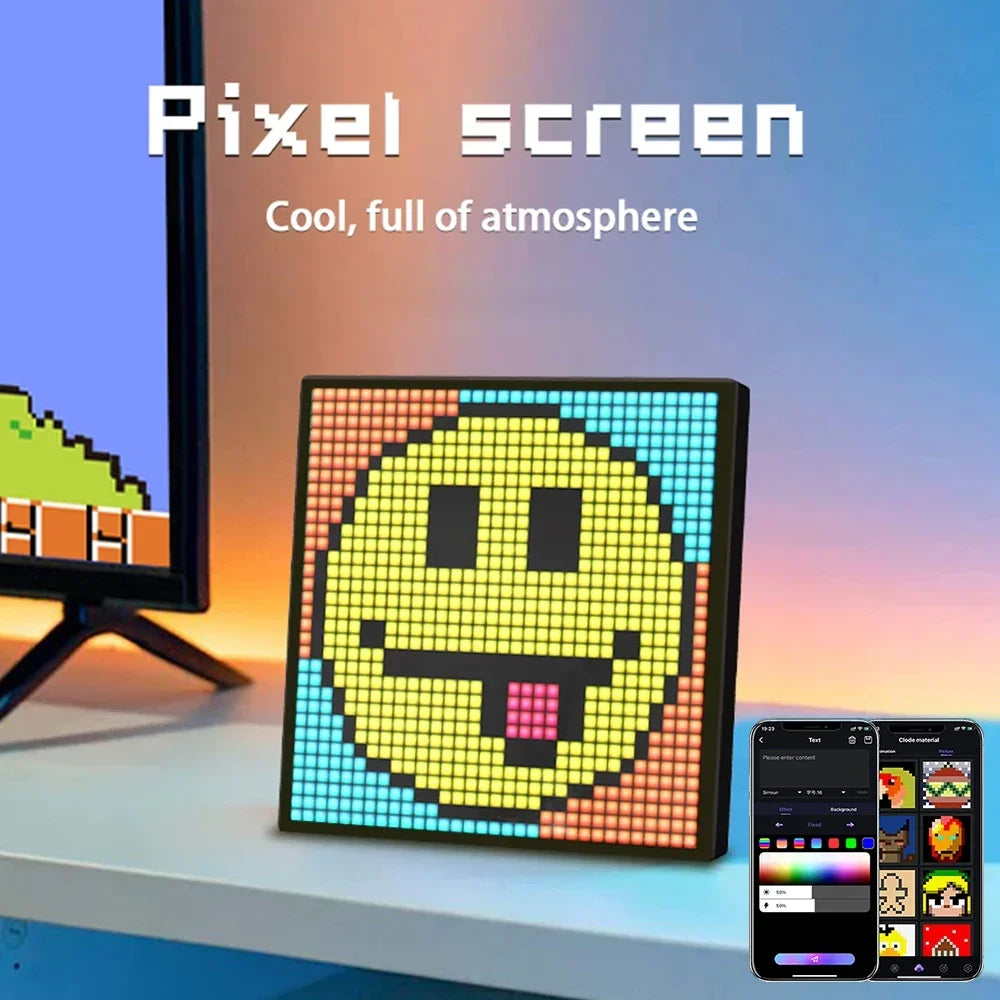 Smart LED Pixel Display Nightlight APP Control Programmable Screen DIY Text Animation Photo Frame Pixel Art Home Decor Game Room