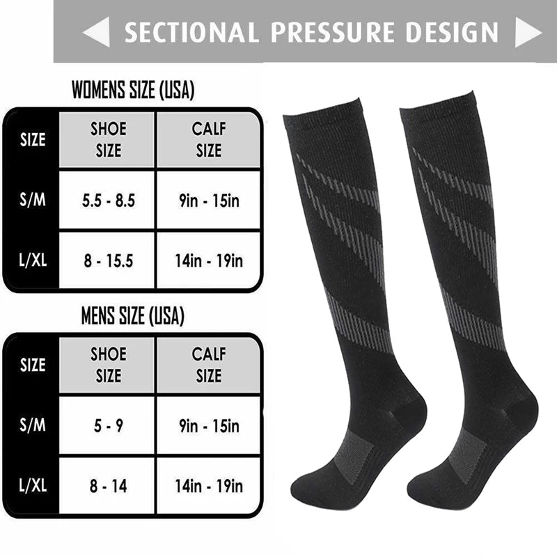 Men's Sports Compression Socks Varicose Veins Cycling Socks Nursing Running Compression Socks Nurse Outdoor Natural Hiking