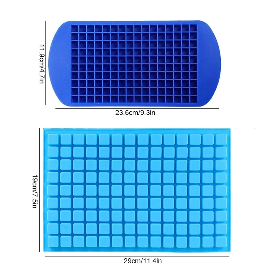 Silikon-Mini-Eiswürfelform, quadratische Form mit 126/160 Mulden, kleine Würfelform, Eiswürfelform für Party-Getränke in der Küche, Bar