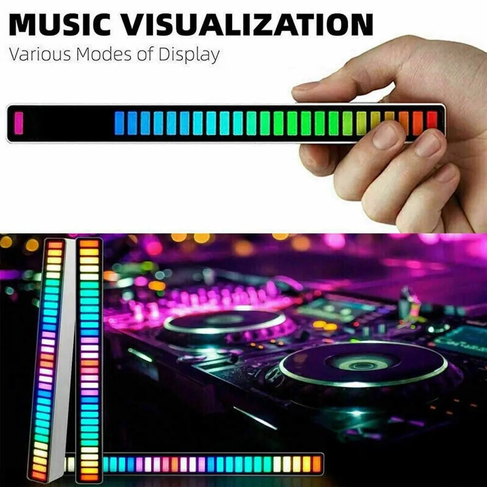 RGB Voice Control Synchronous Rhythm Light Internet Popular Colorful Music Ambient Light Car Desktop Induction Creative Led Pick