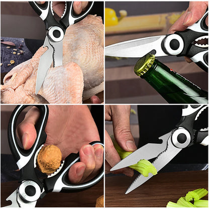 Kitchen Scissors Stainless Steel Multifunctional Household Scissors Shear Bone Scissors Chicken Wings Fish Chopper Bottle Opener