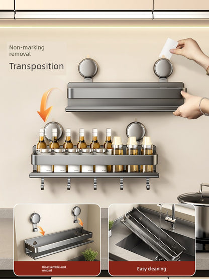 Punch-Free Suction Rack Wall-Mounted For Home Kitchen