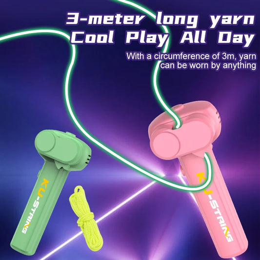 Launcher Loop Fidget Toy，Rope launcher ZipString Handheld Adjustable Speed Luminous Rope Lasso Kid Adult Fun Game squirt toys