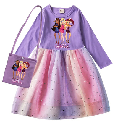 Rock Loli Girls Dresses LoliRock Clothes Winter Long Sleeve Princess Dress Children Christmas Birthday Party Costumes for Kids