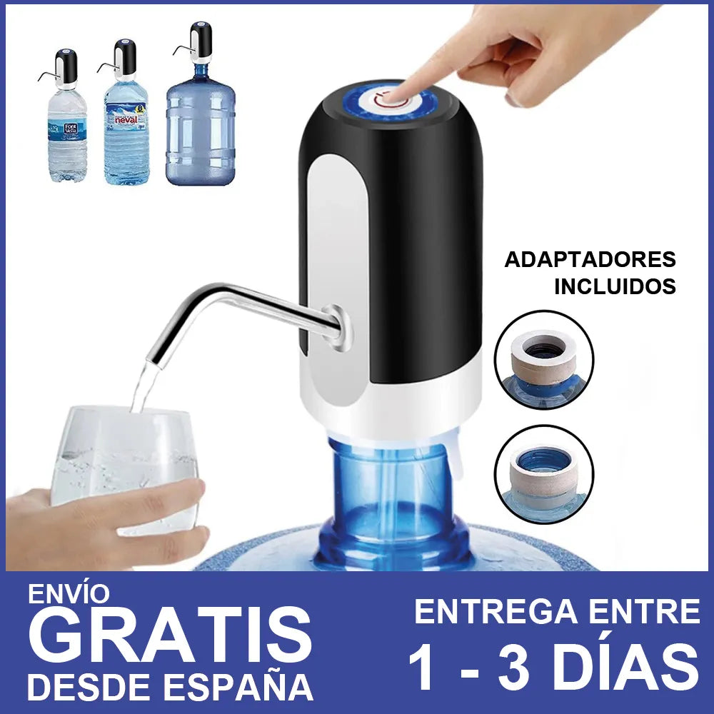 Distributeur d'eau pour carafes et bouteilles, pompe à eau avec chargement USB avec robinet, avec adaptateur de deux tailles pour bouteille